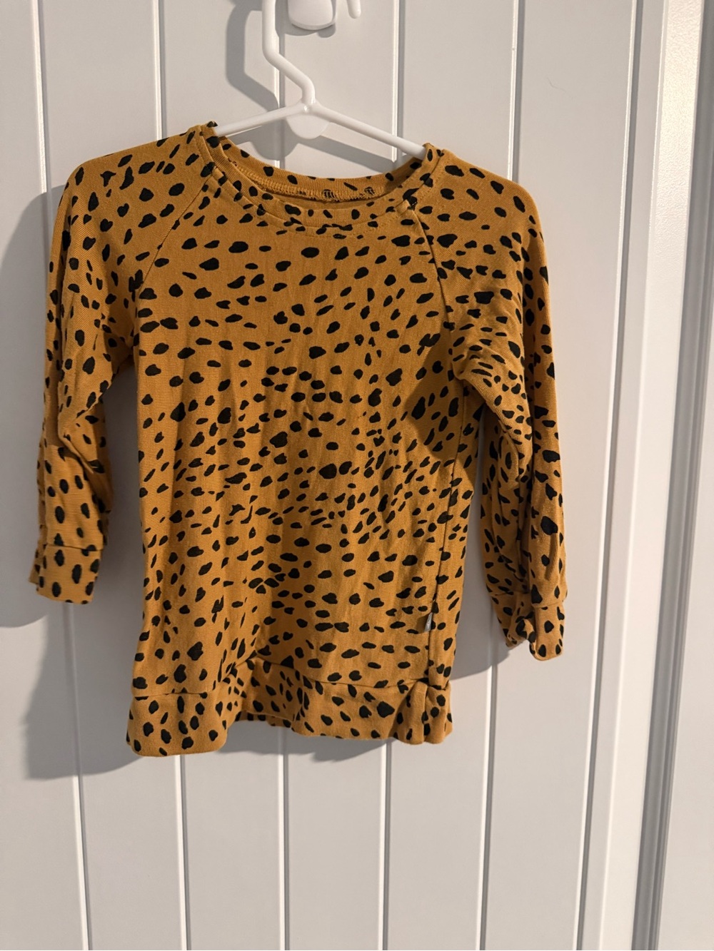 Kyte Baby Toddler Mustard Leopard Print Long Sleeve Bamboo Top Size 3T